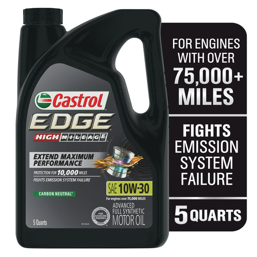 Castrol EDGE High Mileage 10W-30 Advanced Full Synthetic Motor Oil, 5 Quarts EasyOptionXY LLC