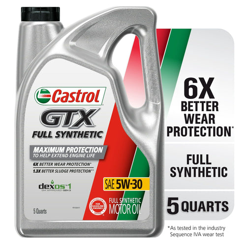 Castrol GTX Full Synthetic 5W-30 Motor Oil, 5 Quarts EasyOptionXY LLC
