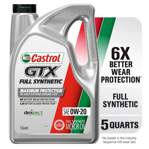 Castrol GTX Full Synthetic 0W-20 Motor Oil, 5 Quarts EasyOptionXY LLC