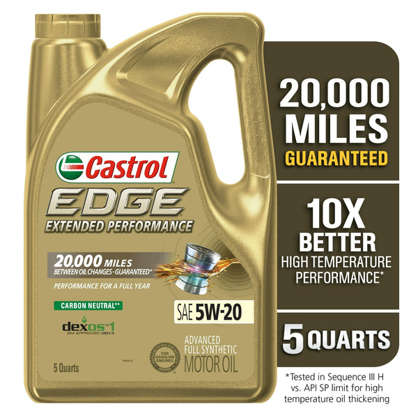 Castrol EDGE Extended Performance 5W-20 Advanced Full Synthetic Motor Oil, 5 Quarts EasyOptionXY LLC