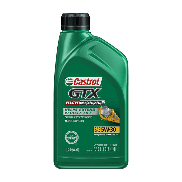 Castrol GTX High Mileage 5W-30 Synthetic Blend Motor Oil, 1 Quart EasyOptionXY LLC