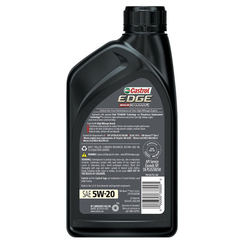 Castrol EDGE High Mileage 5W-20 Advanced Full Synthetic Motor Oil, 1 Quart EasyOptionXY LLC