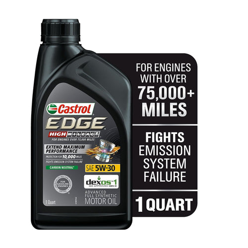 Castrol EDGE High Mileage 5W-30 Advanced Full Synthetic Motor Oil, 1 Quart EasyOptionXY LLC
