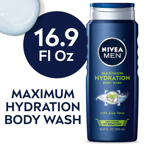 NIVEA MEN Maximum Hydration Body Wash with Aloe Vera, 16.9 fl oz EasyOptionXY LLC
