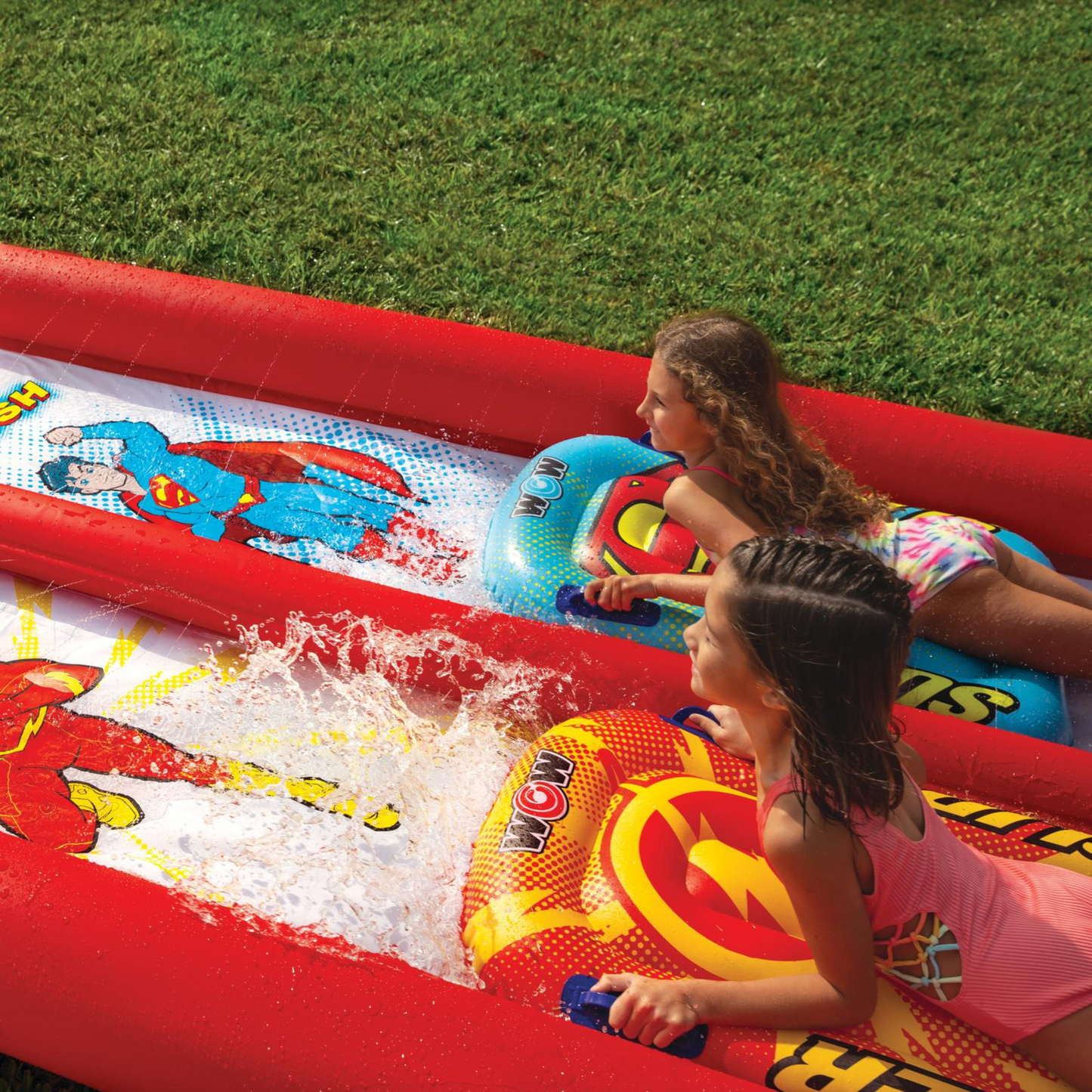 WOW Sports DC Comics Flash vs Superman Lawn Slide Jupiter Gear