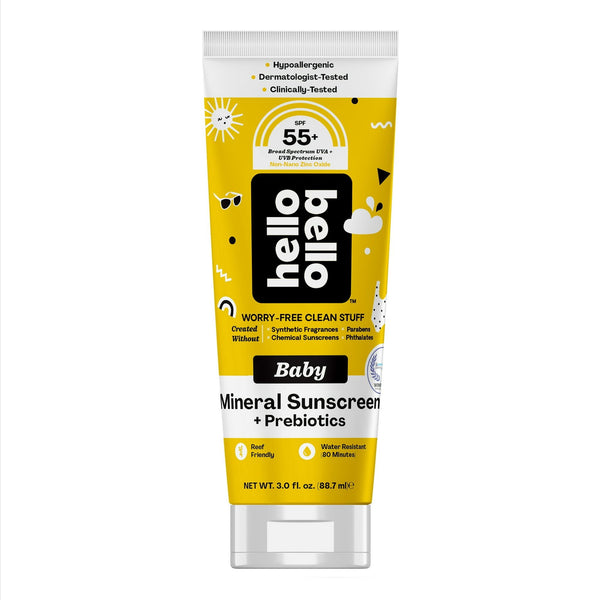 Hello Bello Mineral SPF 55+ Sunscreen Lotion with Prebiotics for Babies and Kids, 3 fl oz EasyOptionXY LLC