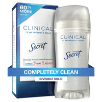 Secret Clinical Strength Invisible Solid Antiperspirant and Deodorant, Completely Clean, 2.6 oz EasyOptionXY LLC