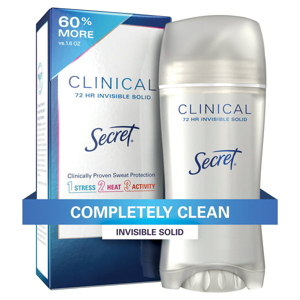 Secret Clinical Strength Invisible Solid Antiperspirant and Deodorant, Completely Clean, 2.6 oz EasyOptionXY LLC