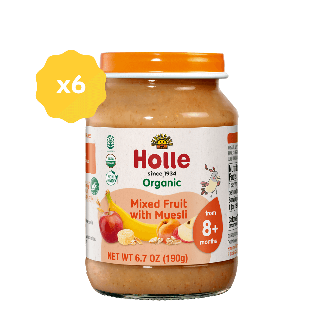 Holle Organic Baby Food Jar - Mixed Fruit with Muesli - 6 Jars