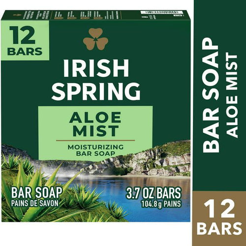 Irish Spring Aloe Bar Soap for Men, Aloe Mist Mens Bar Soap, 12 Pack, 3.7 oz EasyOptionXY LLC