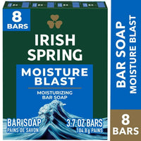 Irish Spring Moisture Blast Bar Soap for Men, Moisturizing Bar Soap, 8 Pack, 3.7 oz EasyOptionXY LLC