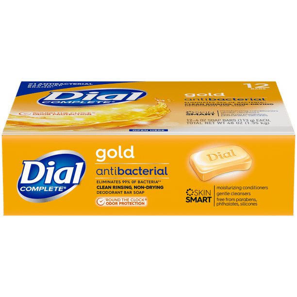 Dial Antibacterial Deodorant Bar Soap, Advanced Clean, Gold, 4 oz, 12 Bars EasyOptionXY LLC