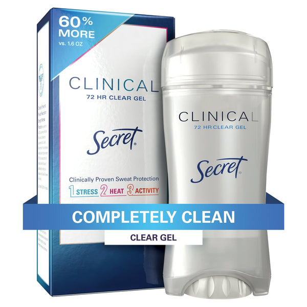 Secret Clinical Strength Clear Gel Antiperspirant and Deodorant, Completely Clean, 2.6 oz EasyOptionXY LLC