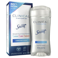 Secret Clinical Strength Clear Gel Antiperspirant and Deodorant, Completely Clean, 2.6 oz EasyOptionXY LLC