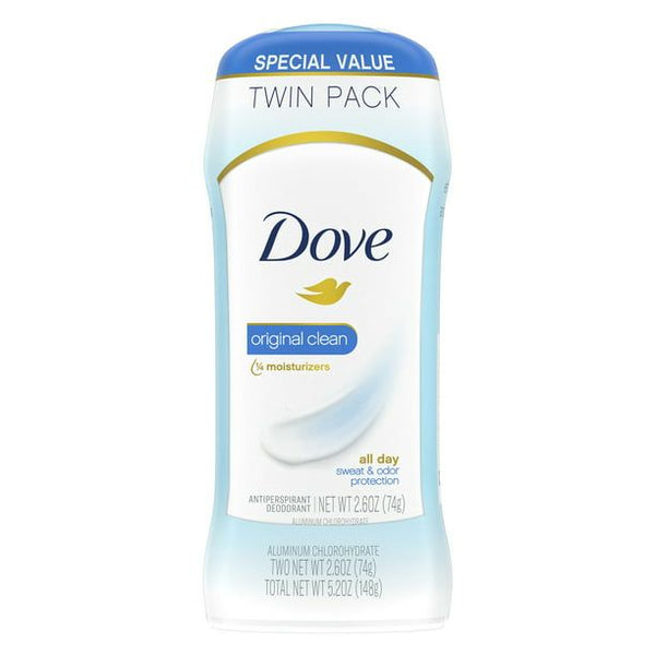 Dove Original Clean Antiperspirant Deodorant, 2.6 oz, Twin Pack EasyOptionXY LLC