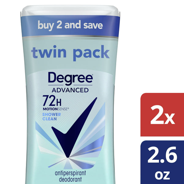 Degree Advanced 72H Motion Sense Shower Clean Antiperspirant Deodorant, 2.6 oz, Twin Pack EasyOptionXY LLC