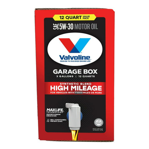 Valvoline High Mileage MaxLife 5W-30 Synthetic Blend Motor Oil 12 QT Garage Box EasyOptionXY LLC