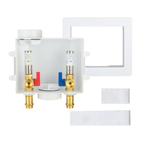 1/2" Copper Press Inlet, Washing Machine Outlet Box, with SS Water Hammer Arrestor, Center Drain Plumbingsell