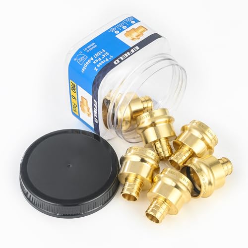 1" Copper Pressx 3/4" PEX Crimp Brass Adapter (Lead Free)