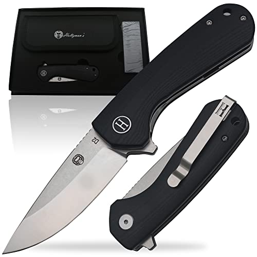 The Peasant Folding Pocket Knife Giftset for Men and Women (Silver and Black) Holtzman's Gorilla Survival