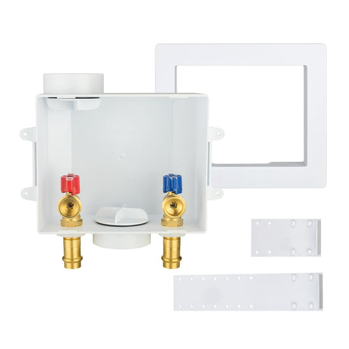 1/2" Copper Press Inlet, Washing Machine Outlet Box, Center Drain Plumbingsell