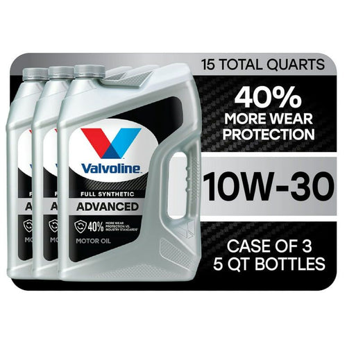 Valvoline Advanced Full Synthetic 10W-30 Motor Oil 5 QT, Case of 3 EasyOptionXY LLC
