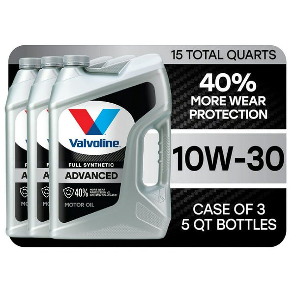 Valvoline Advanced Full Synthetic 10W-30 Motor Oil 5 QT, Case of 3 EasyOptionXY LLC