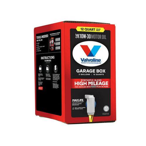 Valvoline High Mileage MaxLife 10W-30 Synthetic Blend Motor Oil 12 QT Garage Box EasyOptionXY LLC