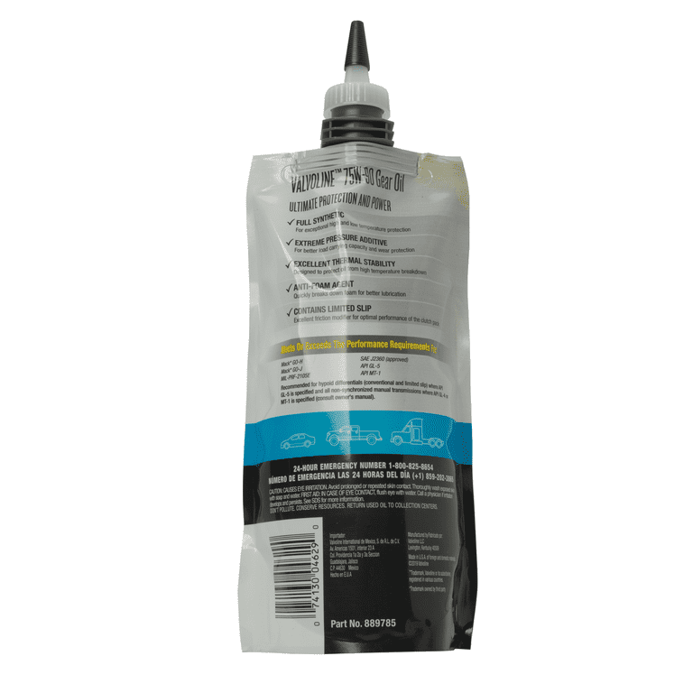 Valvoline Flex Fill SAE 75W-90 Full Synthetic Gear Oil 1 QT Squeeze Pouch EasyOptionXY LLC
