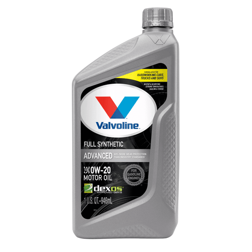 Valvoline Advanced Full Synthetic 0W-20 Motor Oil 1 QT EasyOptionXY LLC