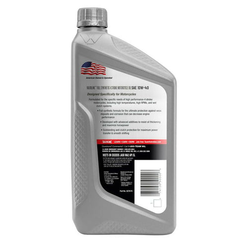 Valvoline 4-Stroke Motorcycle Full Synthetic 10W-40 Motor Oil 1 QT EasyOptionXY LLC
