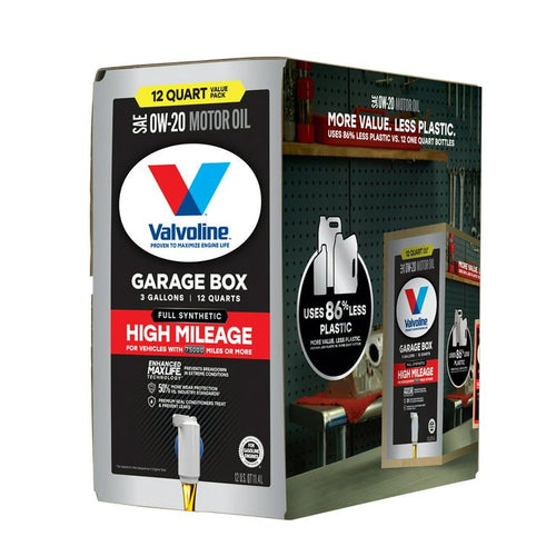Valvoline Full Synthetic High Mileage 0W-20 Motor Oil, 12 QT EasyOptionXY LLC