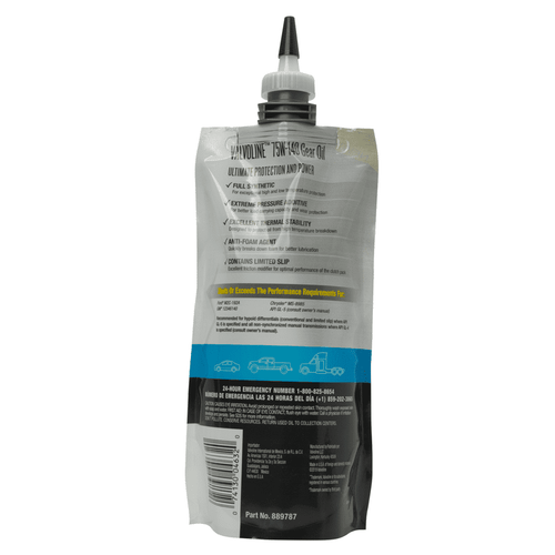 Valvoline Flex Fill SAE 75W-140 Full Synthetic Gear Oil 1 QT Squeeze Pouch EasyOptionXY LLC