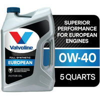 Valvoline European Vehicle Full Synthetic 0W-40 Motor Oil 5 QT EasyOptionXY LLC