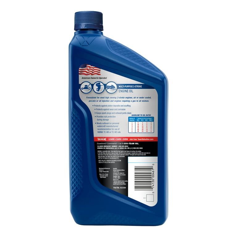Valvoline 2-Cycle Multi-Purpose TCW-3 Motor Oil 1 QT EasyOptionXY LLC