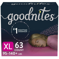 Goodnites Girls' Nighttime Bedwetting Underwear Size XL, 63 Count EasyOptionXY LLC