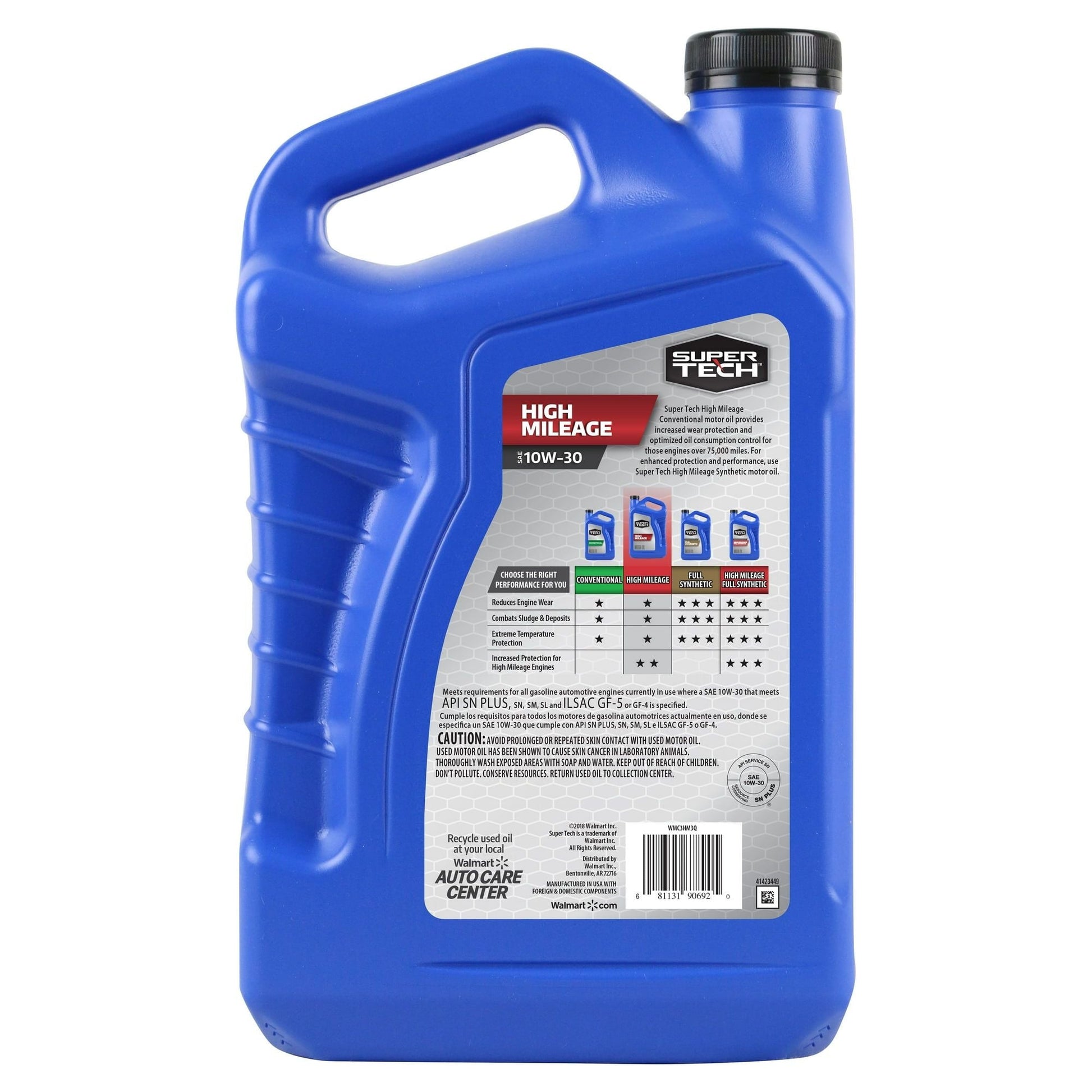 Super Tech High Mileage SAE 10W-30 Motor Oil, 5 Quarts EasyOptionXY LLC