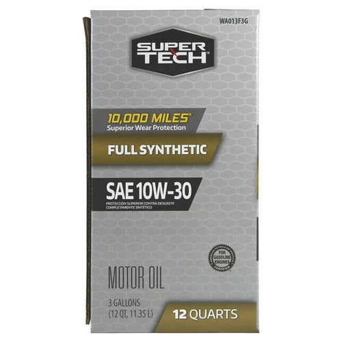 Super Tech Full Synthetic SAE 10W-30 Motor Oil, 12 Quart Bag (3 gallons) EasyOptionXY LLC