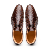 Zelli Italia Zelli Italia 43-594-BRN MARCO Ostrich Quill Chukka Boot, Brown