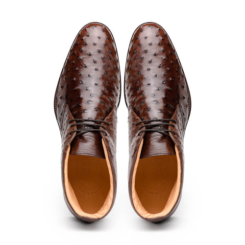 Zelli Italia Zelli Italia 43-594-BRN MARCO Ostrich Quill Chukka Boot, Brown