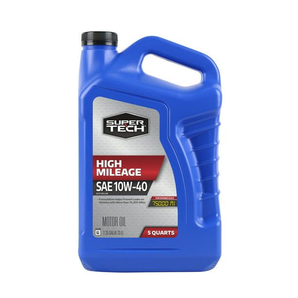 Super Tech High Mileage SAE 10W-40 Motor Oil, 5 Quarts EasyOptionXY LLC