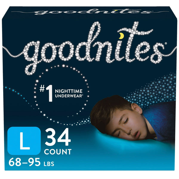 GoodNites Goodnites Boys' Nighttime Bedwetting Underwear Size L, 34 Count EasyOptionXY LLC
