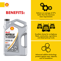 Shell Rotella T5 Synthetic Blend 15W-40 Diesel Engine Oil, 1 Gallon EasyOptionXY LLC