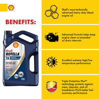 Shell Rotella T6 Full Synthetic 5W-40 Diesel Engine Oil, 1 Gallon, 3 Pack EasyOptionXY LLC