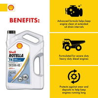 Shell Rotella T4 Triple Protection 15W-40 Diesel Motor Oil, 1-Gallon, 3 Pack Case EasyOptionXY LLC