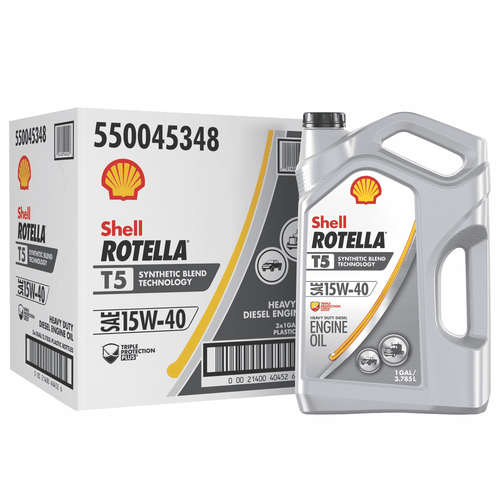 Shell Rotella T5 Synthetic Blend 15W-40 Diesel Engine Oil, 1 Gallon, 3-Pack Case EasyOptionXY LLC