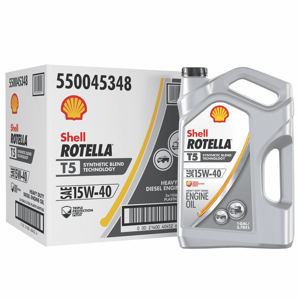 Shell Rotella T5 Synthetic Blend 15W-40 Diesel Engine Oil, 1 Gallon, 3-Pack Case EasyOptionXY LLC