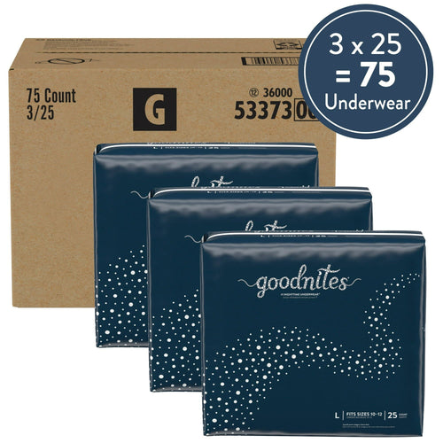 Goodnites Boys' Nighttime Bedwetting Underwear Size L, 75 Count EasyOptionXY LLC