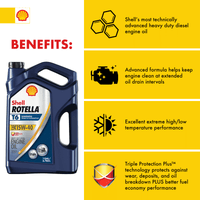 Shell Rotella T6 Full Synthetic 15W-40 Diesel Engine Oil, 1 Gallon, 3 Pack Case EasyOptionXY LLC