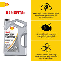 Shell Rotella T5 Synthetic Blend 10W-30 Diesel Engine Oil, 1-Gallon, 3 Pack Case EasyOptionXY LLC